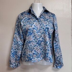 Vintage 70’s Tucci - Floral Blue Women's Top‎